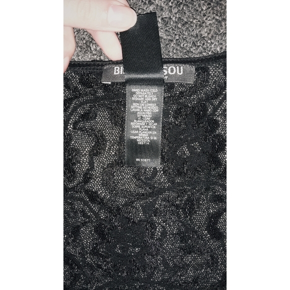 Bisou Bisou Black Lace Tie Front Blouse - Picture 4 of 4